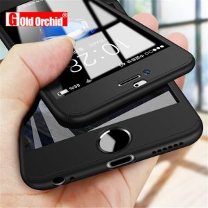 360 Full Cover Phone Case For iPhone X 8 6 6s 7 Plus 5 5s SE PC Protective For iPhone 7 8 Plus 11 Pro Max Case Cover With Glass